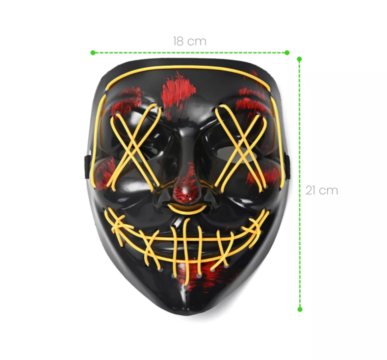 Mascara Luz Led La Purga Halloween The Purge Colores Amarillo