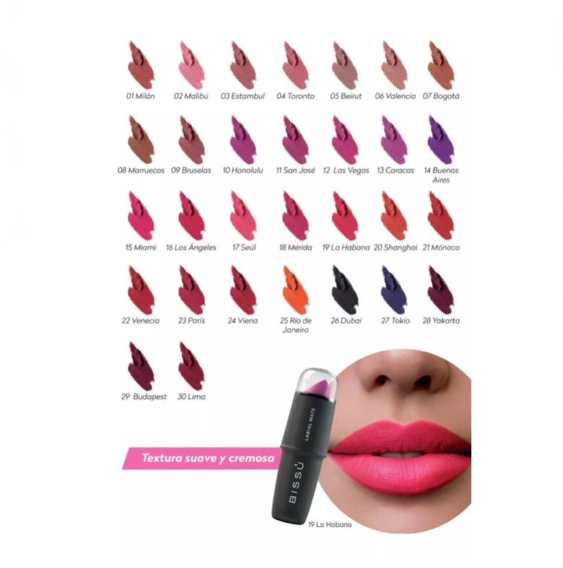 Labial Mate Bissu Diferentes Tonos Color 7 Bogotá