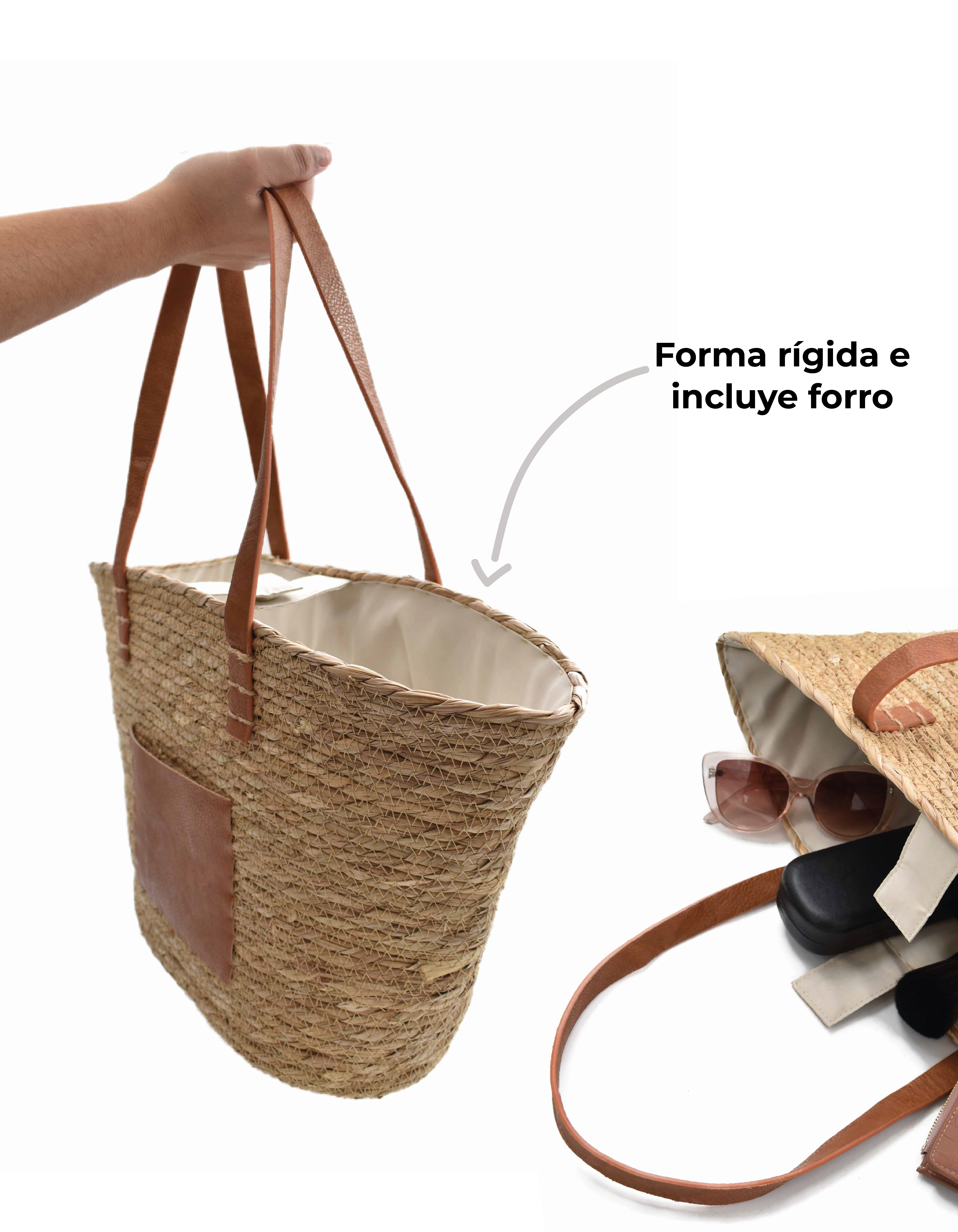 Bolsa de Playa Detalles en Contraste Café 