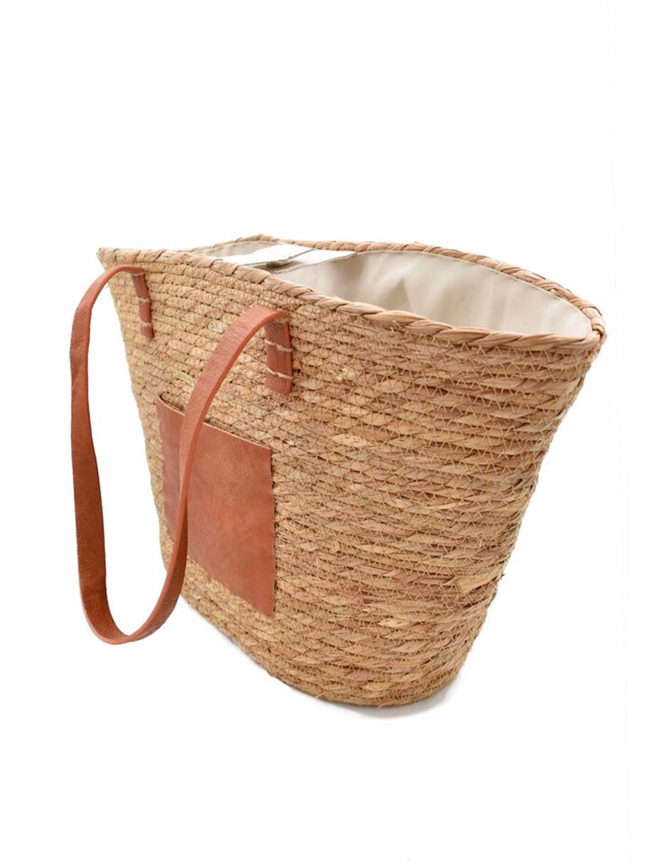 Bolsa de Playa Detalles en Contraste Café 