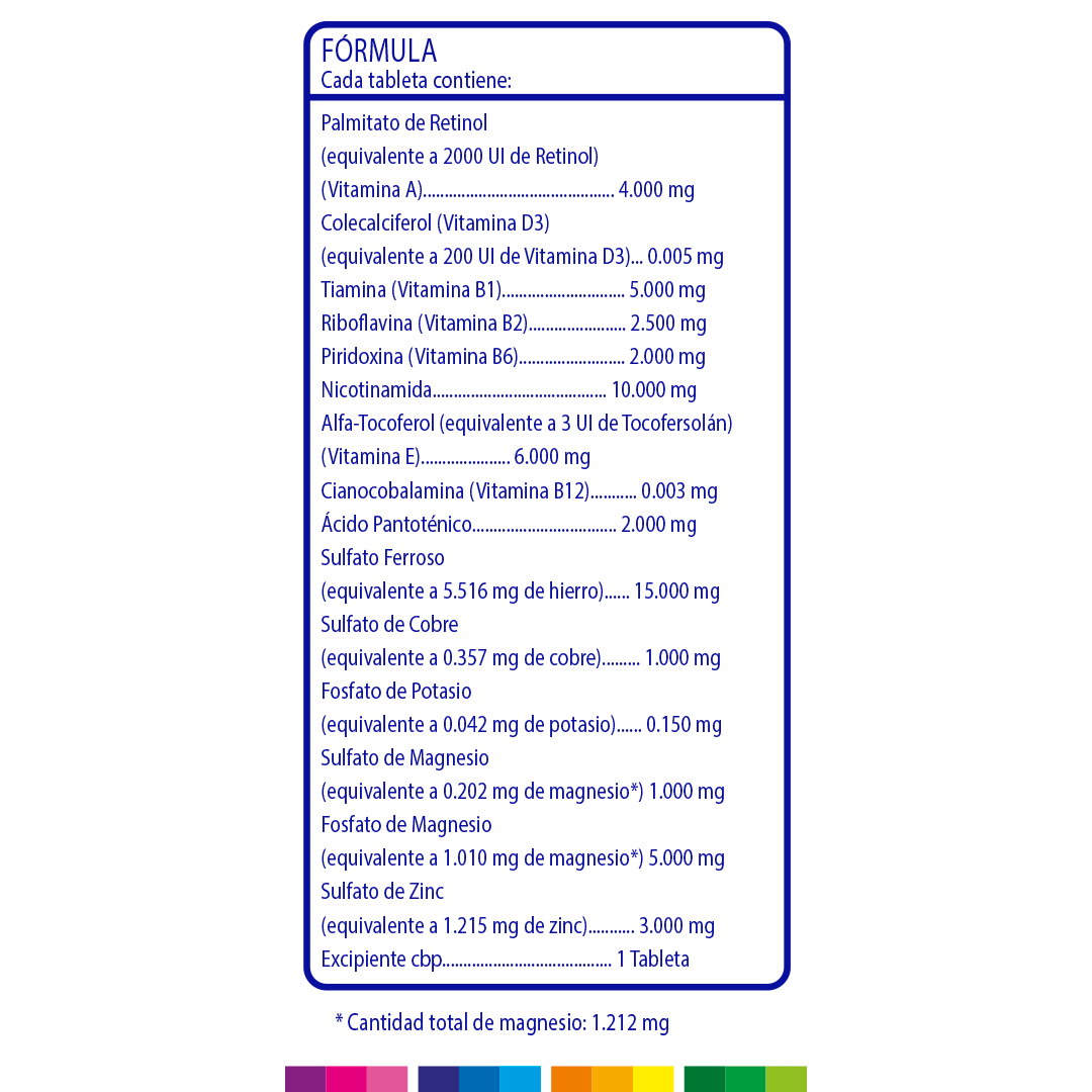 Bimin Polivitaminas Y Minerales 100 Tabletas