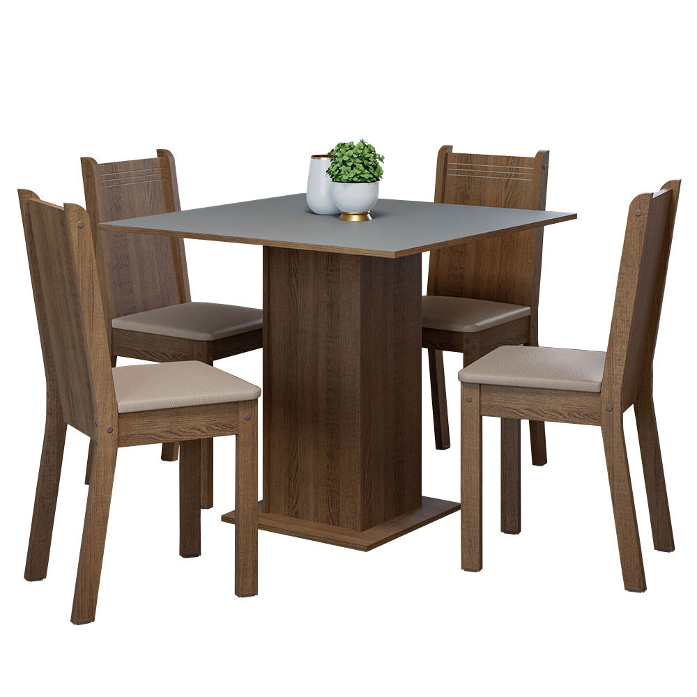 Juego de Comedor con Mesa y 4 Sillas Madesa Samara MGC