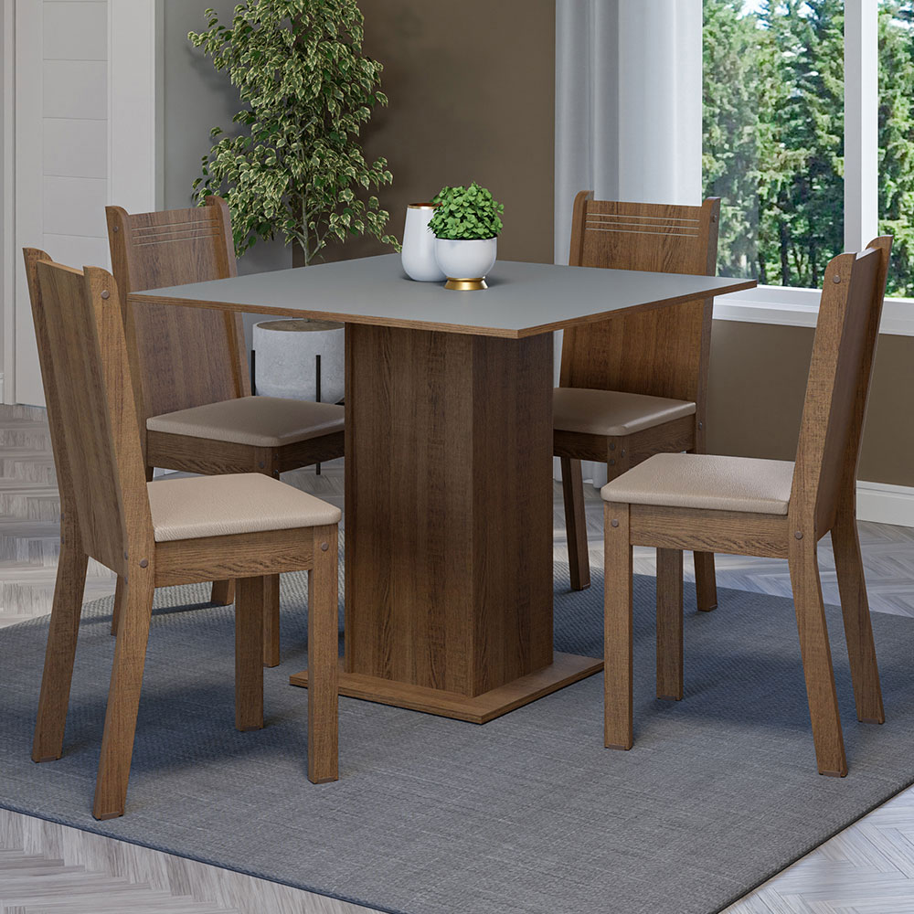 Juego de Comedor con Mesa y 4 Sillas Madesa Samara MGC