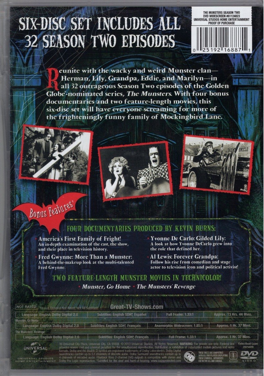 La Familia Monster The Munsters Temporada 2 Dos Segunda Dvd