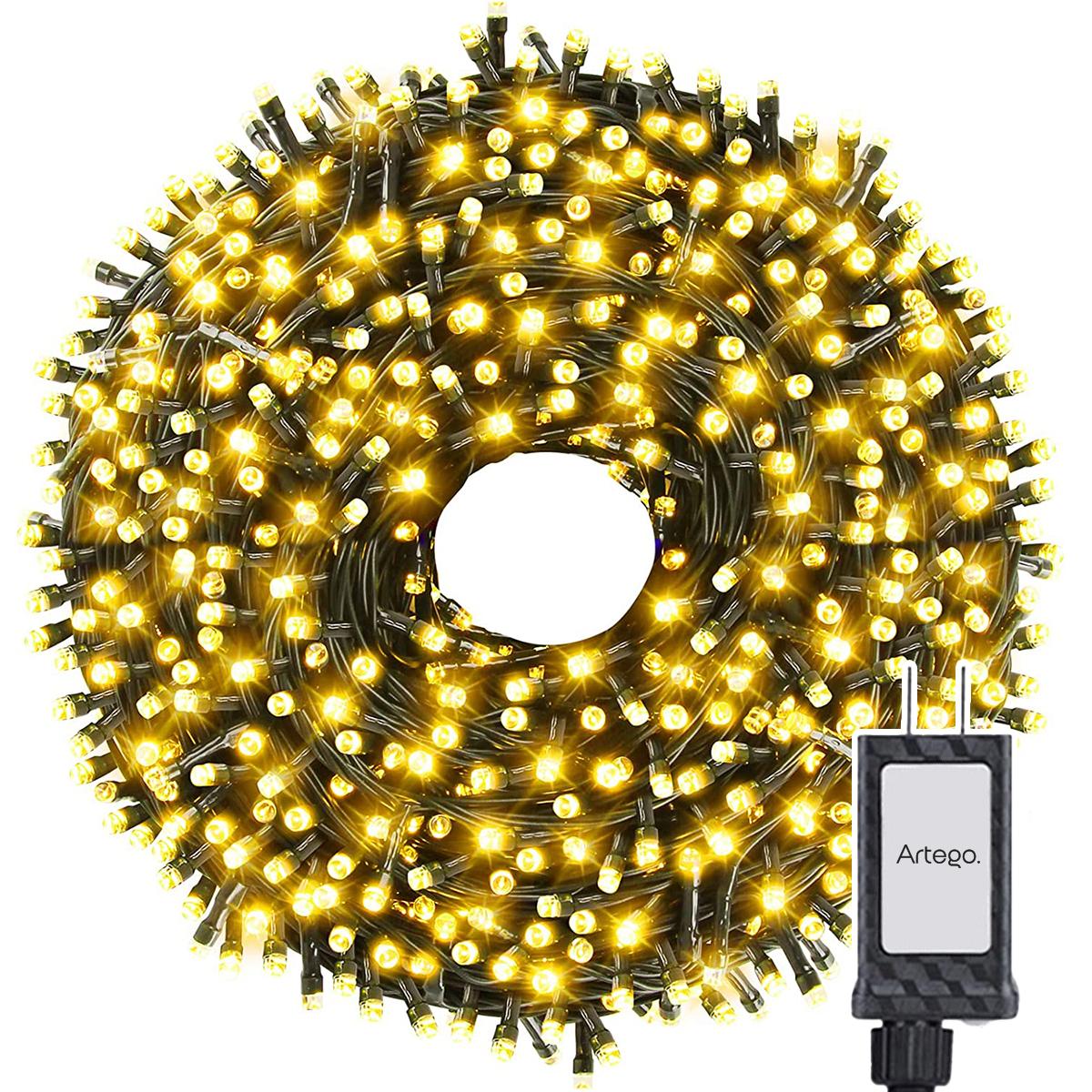 Luces serie de navidad 200 led interior exterior Decoración árbol de navidad eventos bodas LED christmas string lights con temporizador Artego