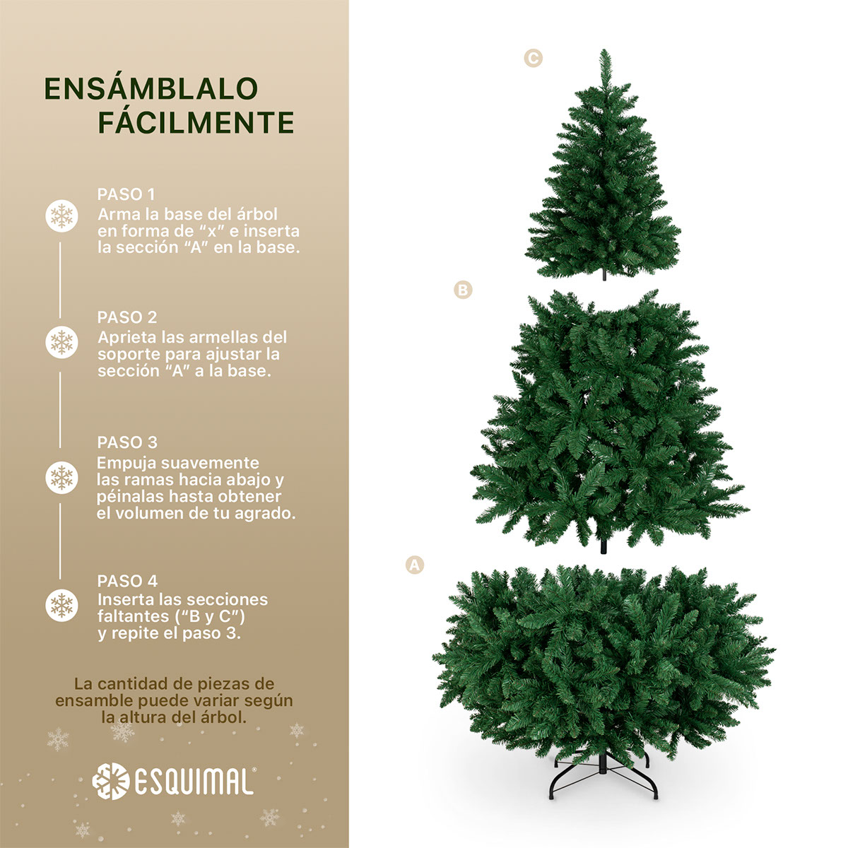 Árbol de Navidad Pino Navideño de 2.4m 1800 Ramas - Verde para ESQUIMAL