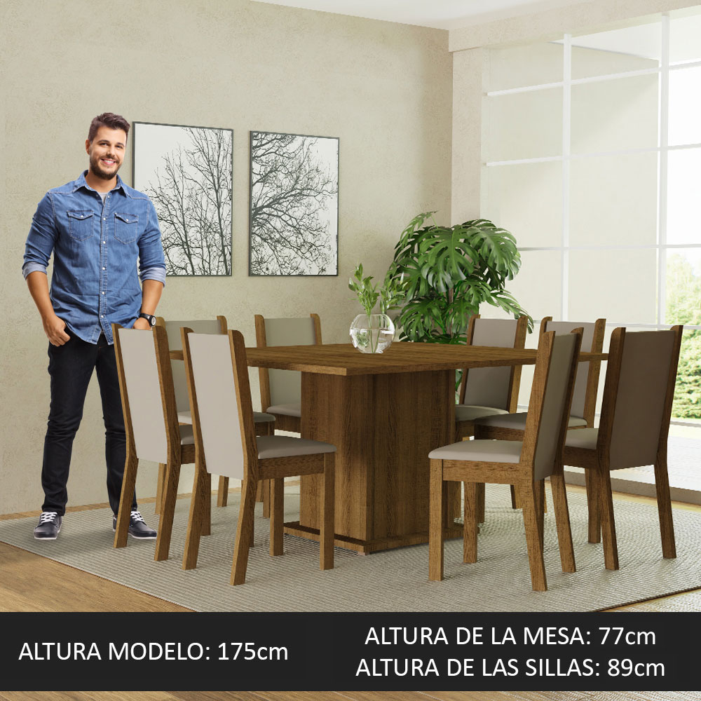 Juego de Comedor con Mesa y 8 Sillas Madesa Marisa MC