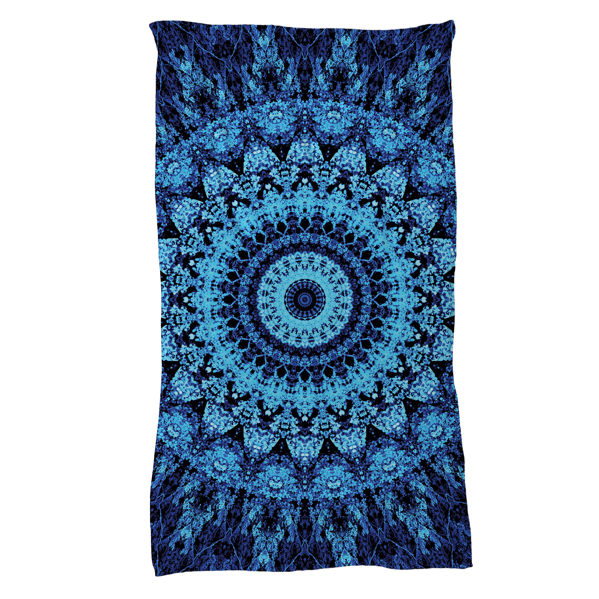 Cobija Manta Frazada Diseño de Mandalas Azul Ultra Suave y Ligera de Alta Calidad