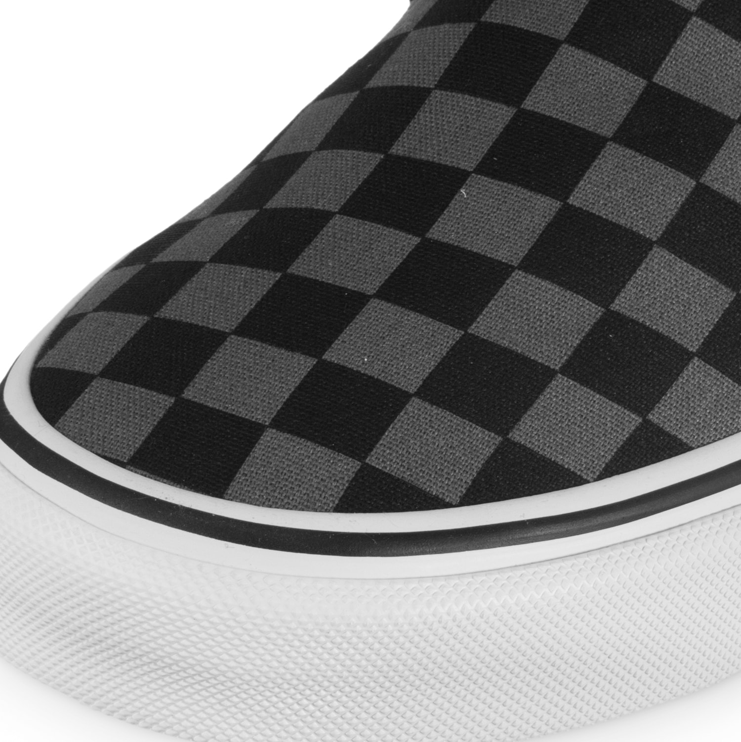 Tenis Vans Classic Slip-on Cuadros Unisex Negro Gris Vn0eyebpj