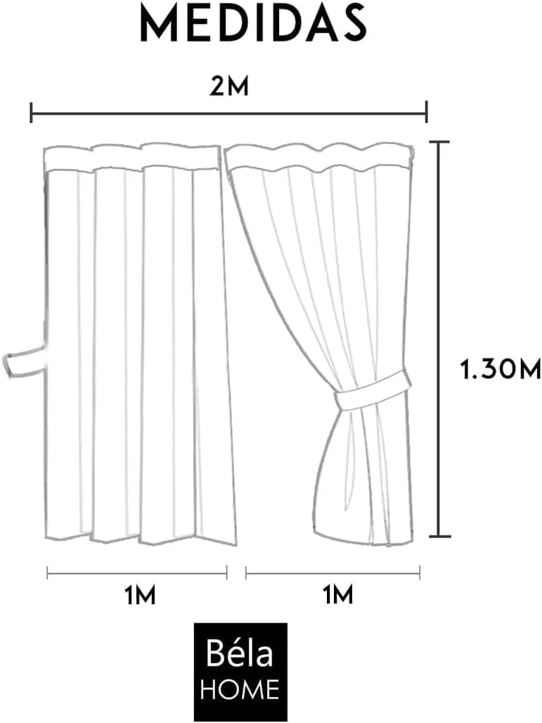 Cortinas Blackout Sala Recamara Modernas Béla Home (1.30x2m, Shedrón)