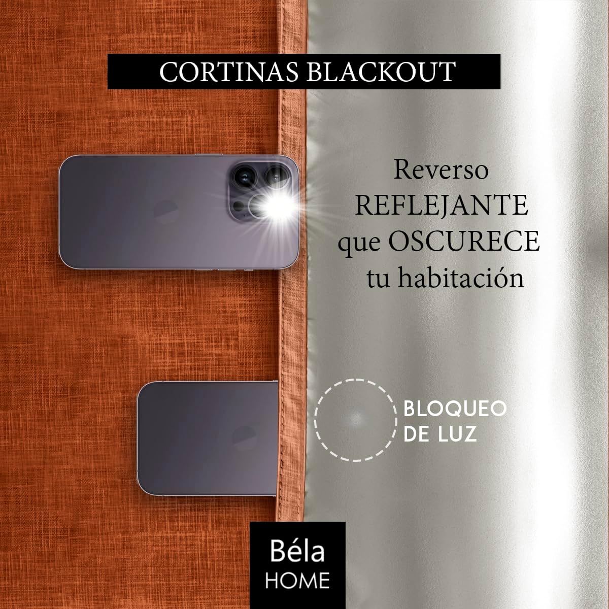 Cortinas Blackout Sala Recamara Modernas Béla Home (1.30x2m, Shedrón)
