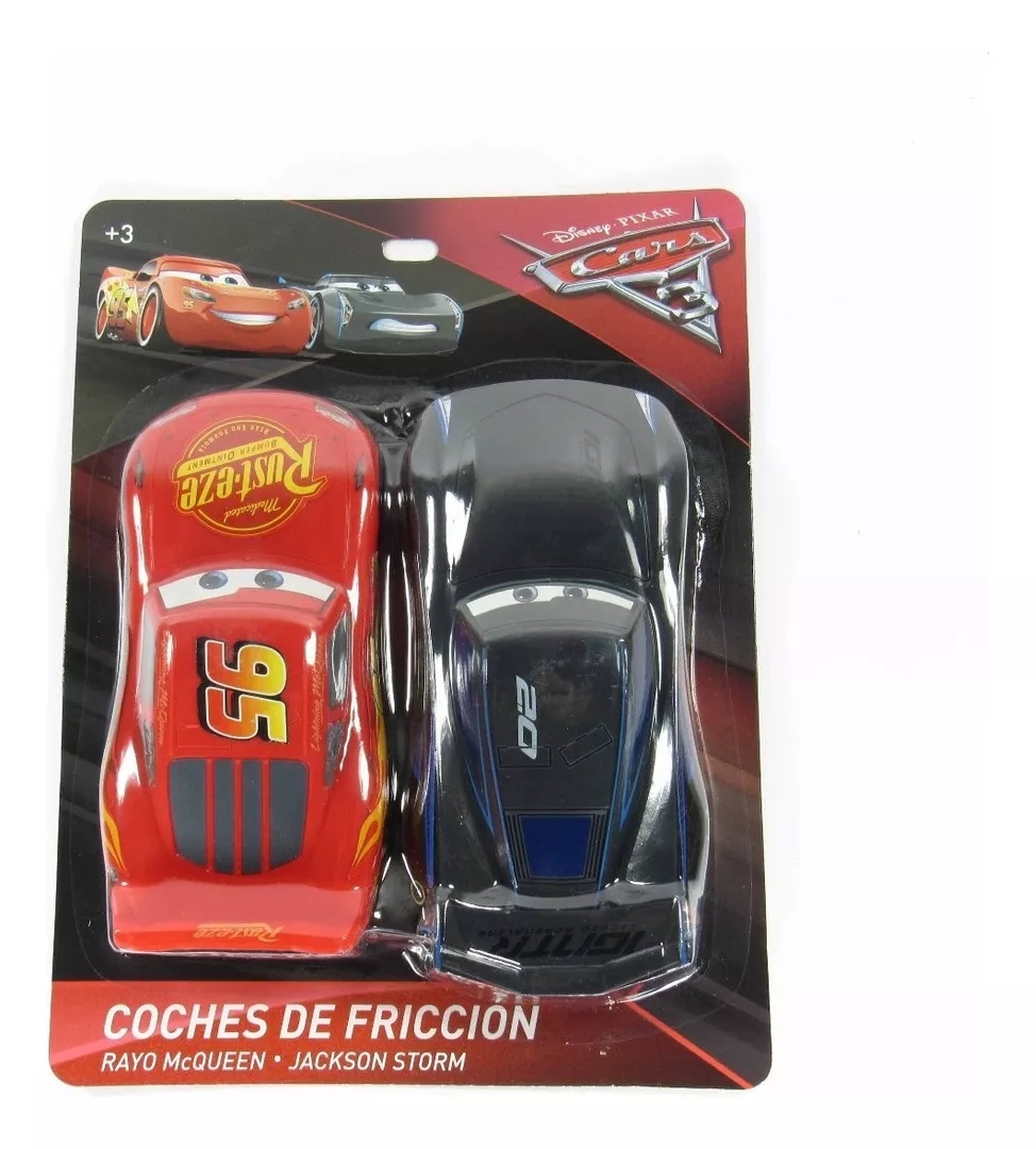 Paquete 2 Carro Friccion Cars Rayo McQueen Y Jackson Juguete T363453