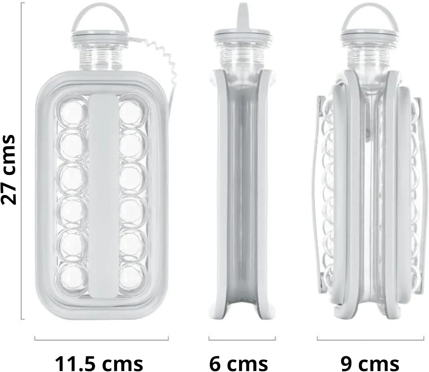 Botella Portátil para Hacer Hielo 2 en 1, Recipiente para hielos, Botella para Gimnasio, Multifuncional para el Hogar