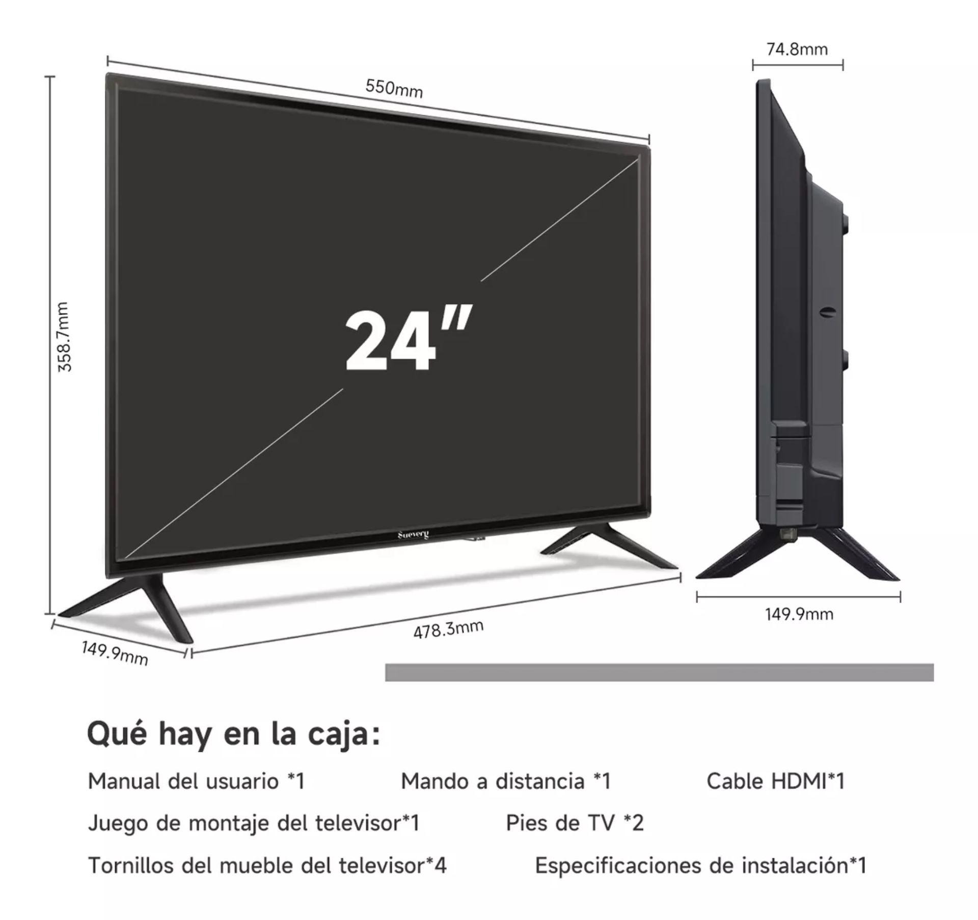 Smart Tv 24 Pulgadas Suevery Dled Full Hd Android Tv Dolby