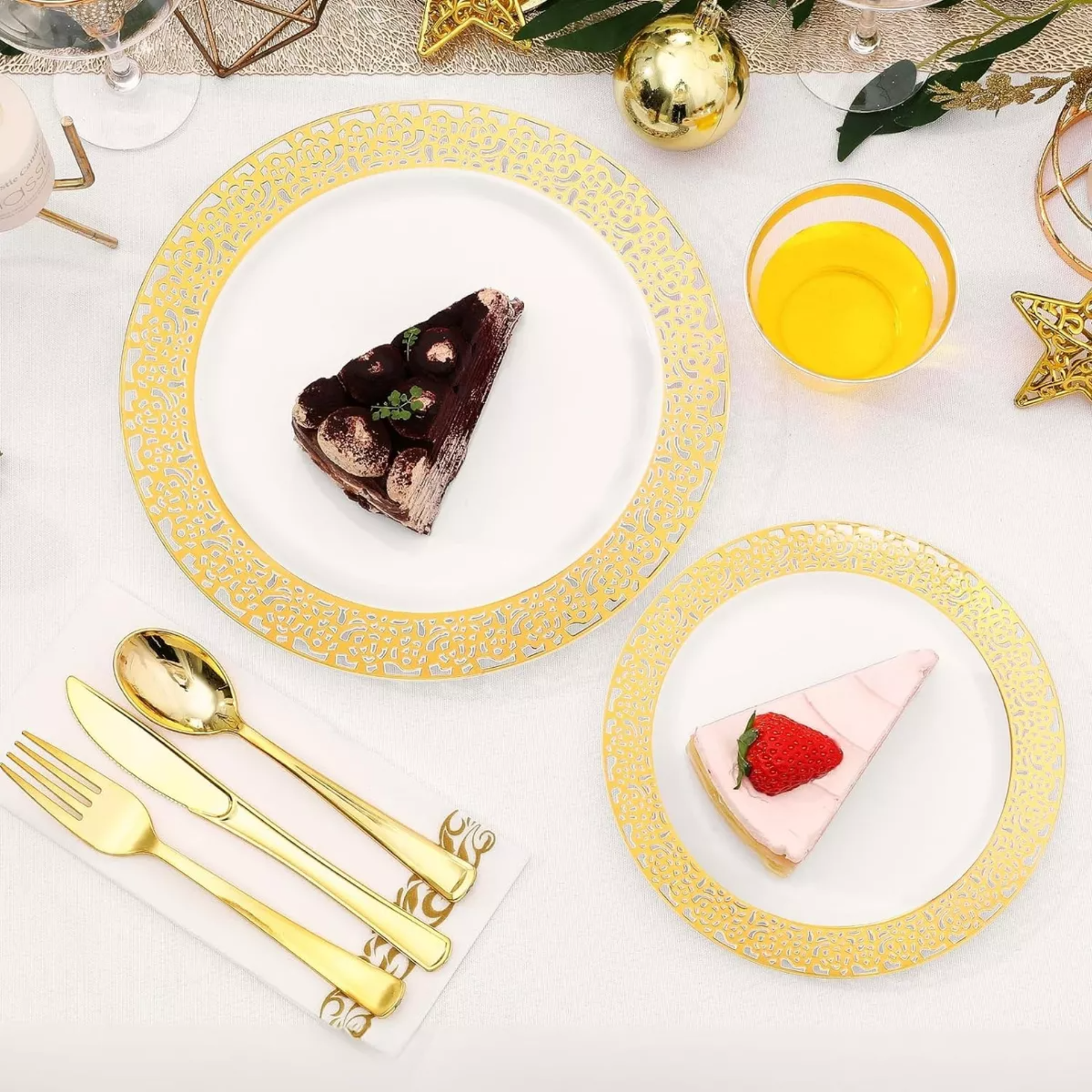Vajilla De Plástico Desechable,175 Piezas Para 25 Invitados