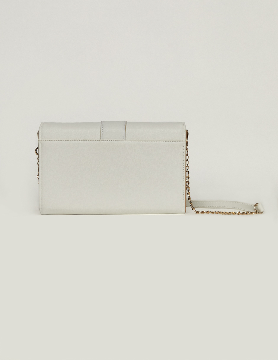 Bolsa Cartera Crossbody Blanca  Con Candado Para Mujer Devendi