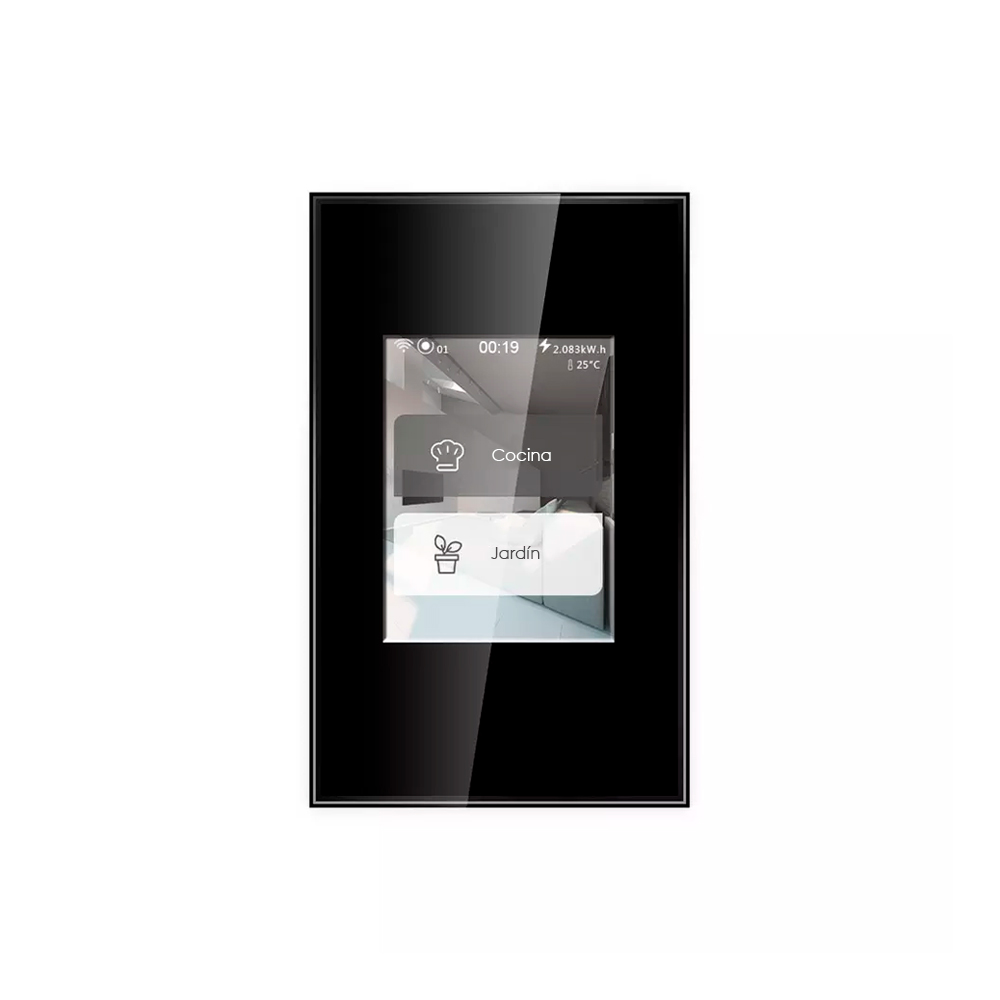 Interruptor inteligente a color LCD pantalla táctil, Wifi Interruptor de Luz, Smart Switch Iluminación LED hasta 3 conexiones