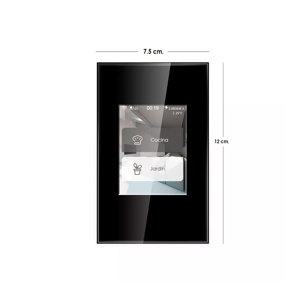 Interruptor inteligente a color LCD pantalla táctil, Wifi Interruptor de Luz, Smart Switch Iluminación LED hasta 3 conexiones