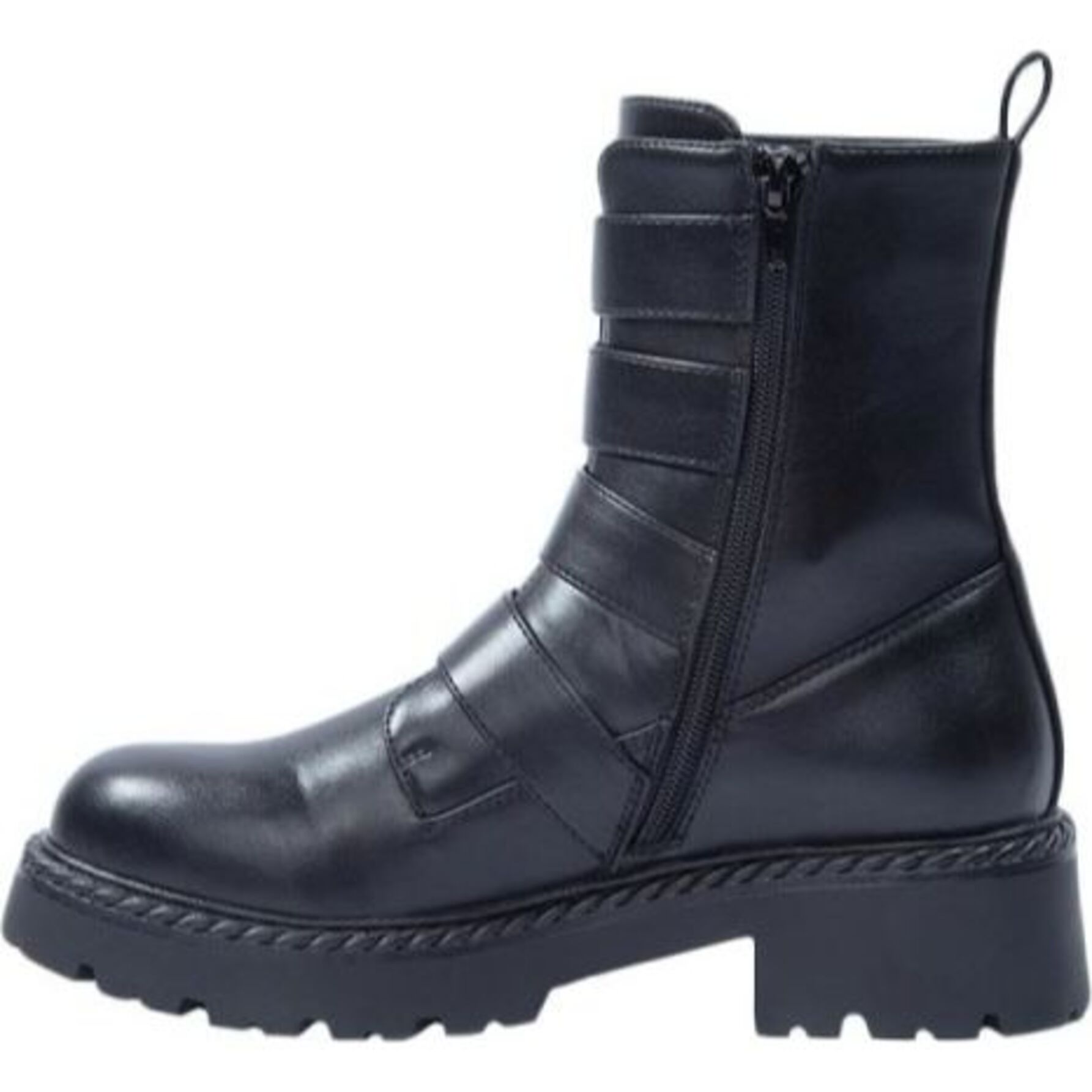 Bota para mujer, con hebillas y suela track, color negro, marca Tierra Bendita 1141777