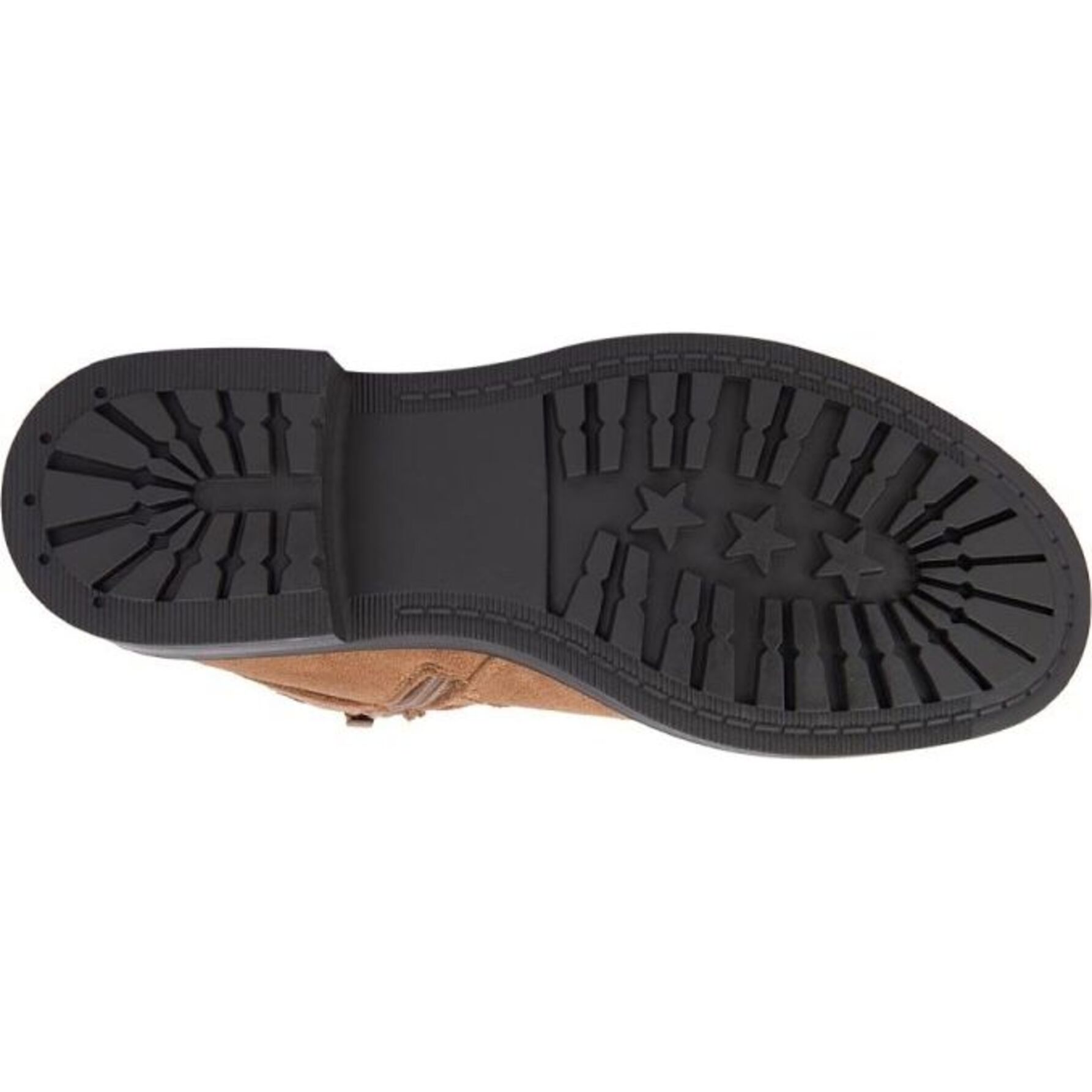 Bota para mujer, de ante, con estribo y tacón bajo, color camel, marca Tierra Bendita 1141871