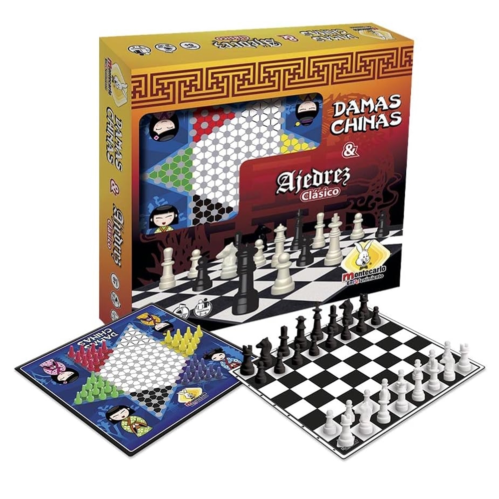 Damas Chinas Con Ajedrez Juego De Mesa Montecarlo