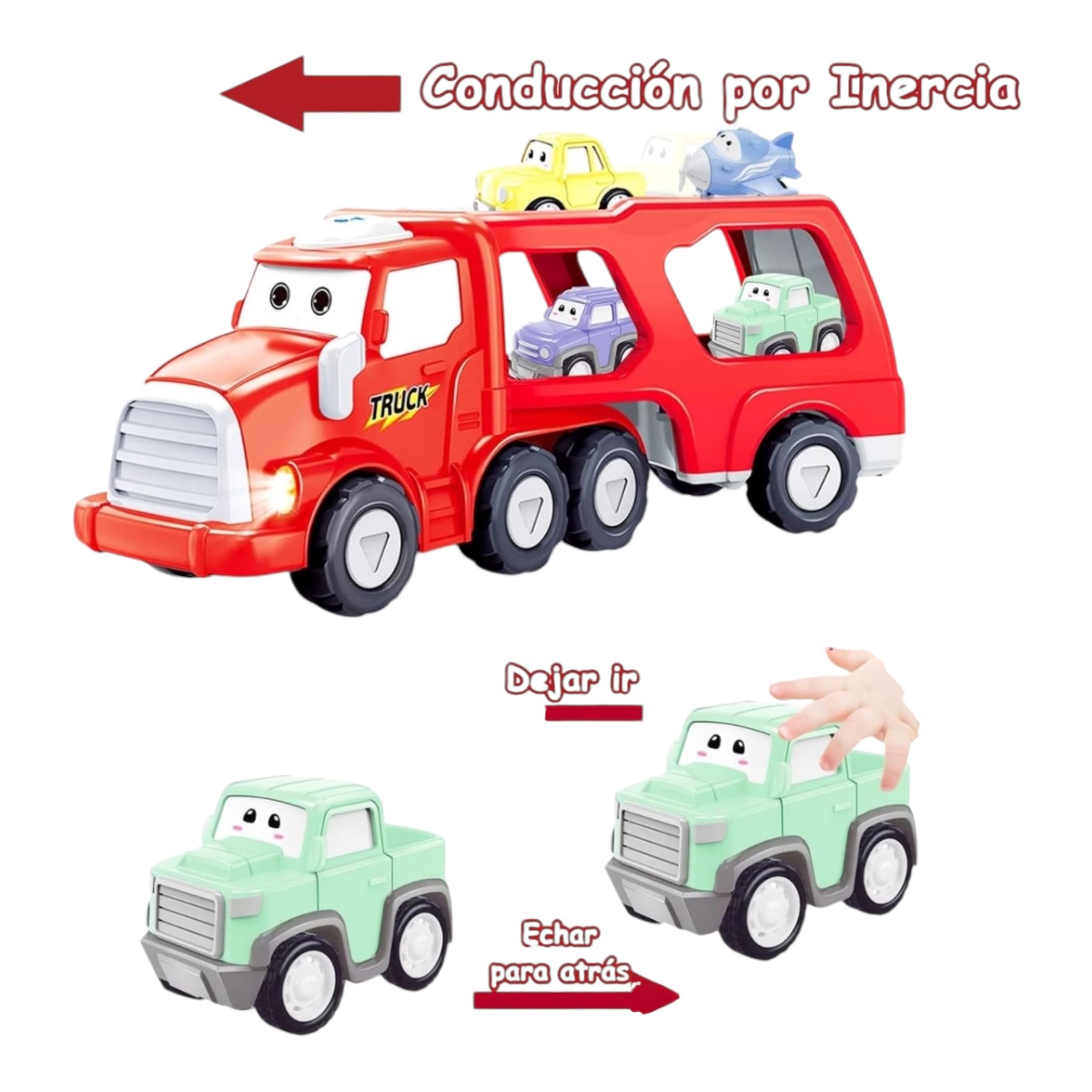 Carritos Juguetes Niño 3 A 8 Años, Camiones 5 En 1