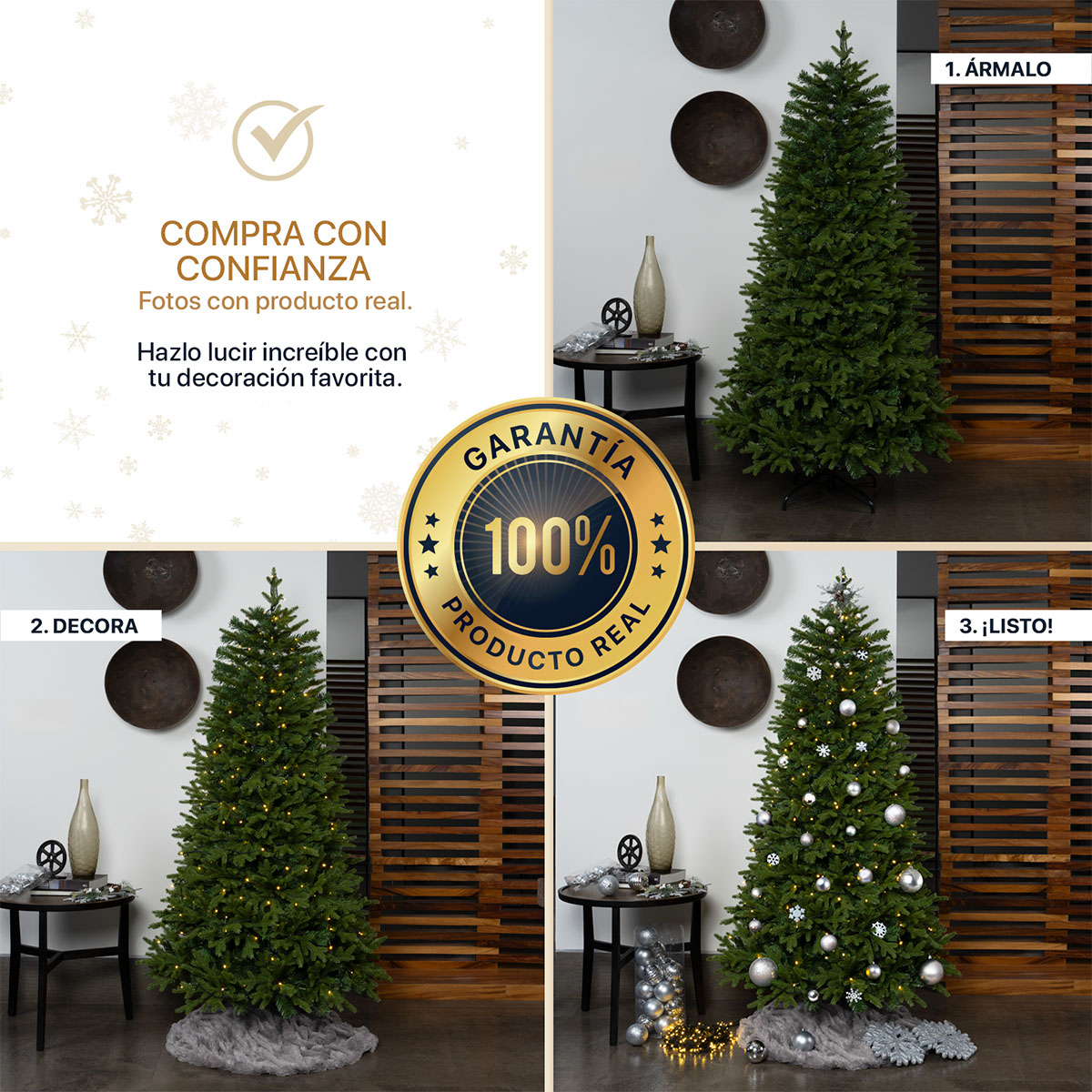 Árbol de Navidad Pino Navideño de 2.5m 1750 Ramas - Verde olivo para ESQUIMAL.
