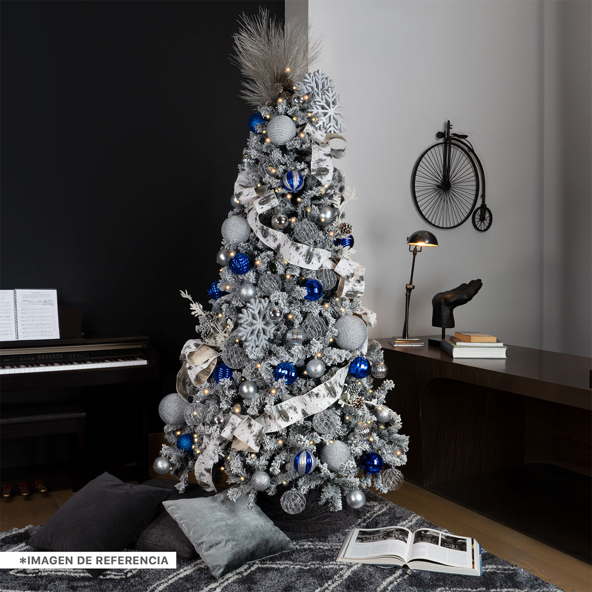 Árbol de Navidad Nevado Pino Navideño 1.6m - 520 Ramas Verde oscuro para ESQUIMAL