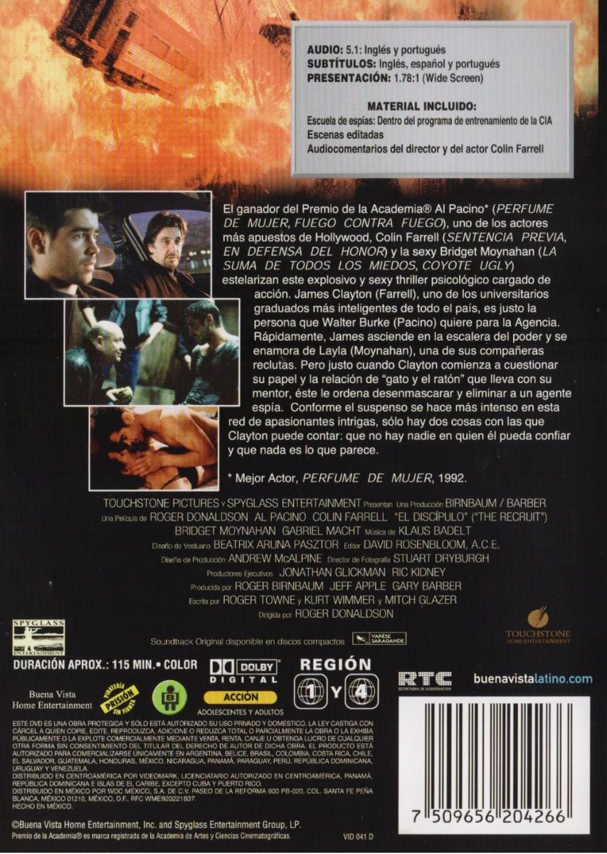 El Discipulo The Recruit Al Pacino Pelicula Dvd