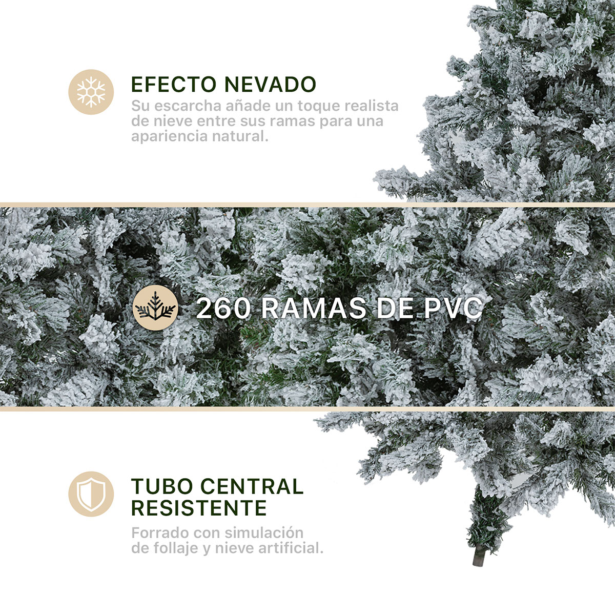 Árbol de Navidad Artificial Pino Nevado 1.2m - Verde nevado para ESQUIMAL.