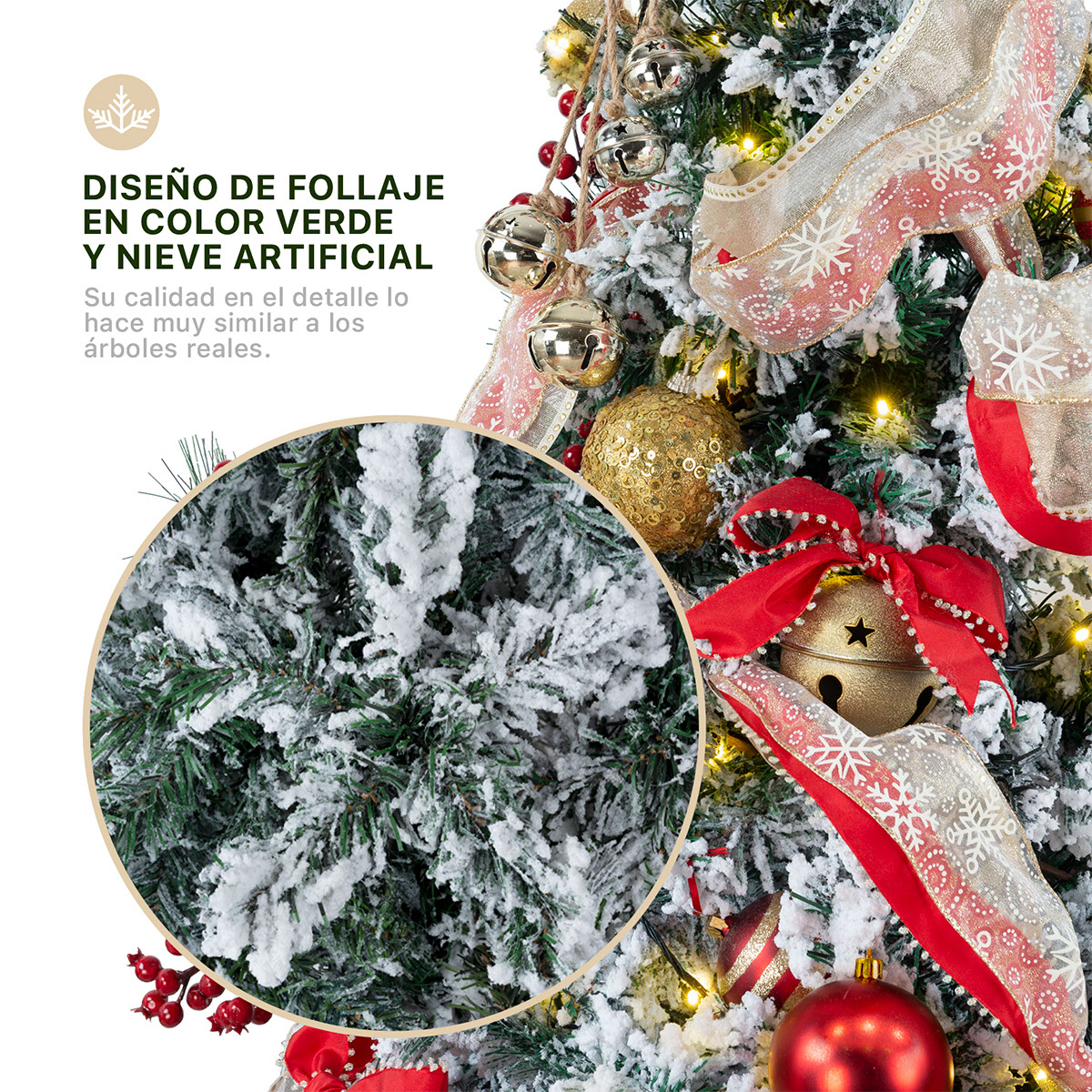 Árbol de Navidad Artificial Pino Nevado 1.2m - Verde nevado para ESQUIMAL.