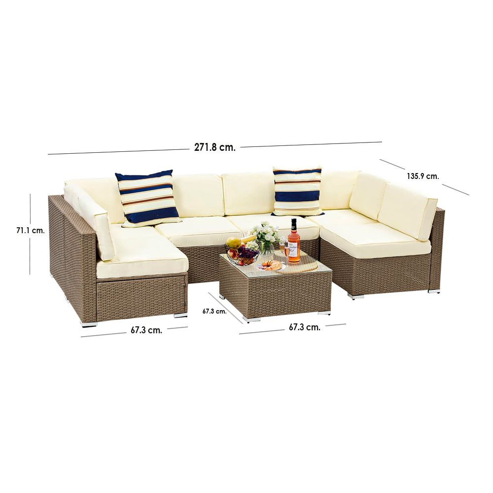 Funda Rectangular Para Muebles De Jardín | 250x210 Cm | Impermeable Y Con Protección UV | Para Sofás, Mesas Y Sillas De Ratán