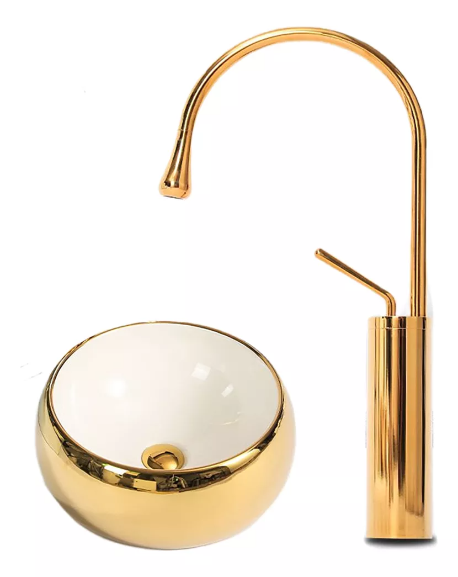 Grifo Monomando Mezclador Llave Para Baño Lavabo Lavamanos Dorado Brillante Yesop