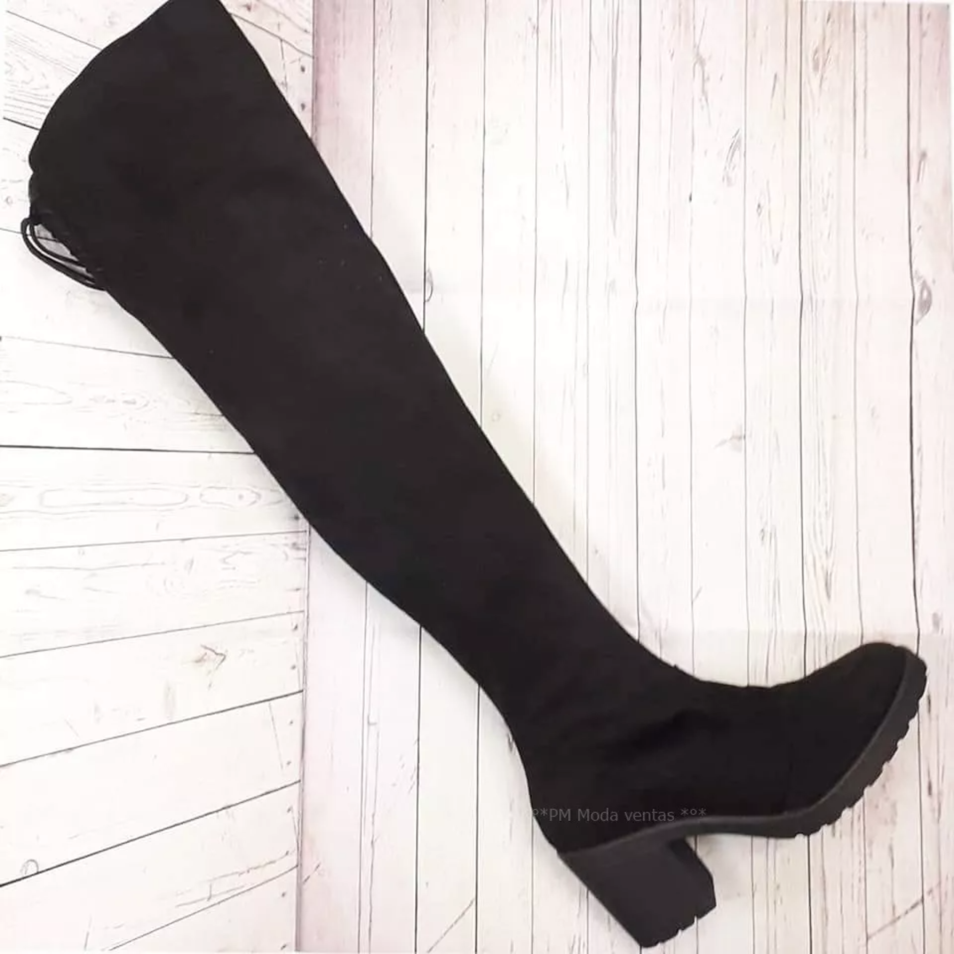Botas Largas Tacon Cuadrado Maxibotas Bucanera Tacto Durazno