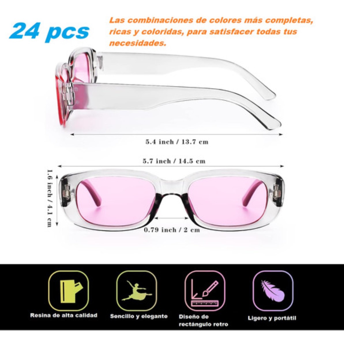 Lentes De Sol Para Mujer y Hombre 24 Piezas Gafas COLORES