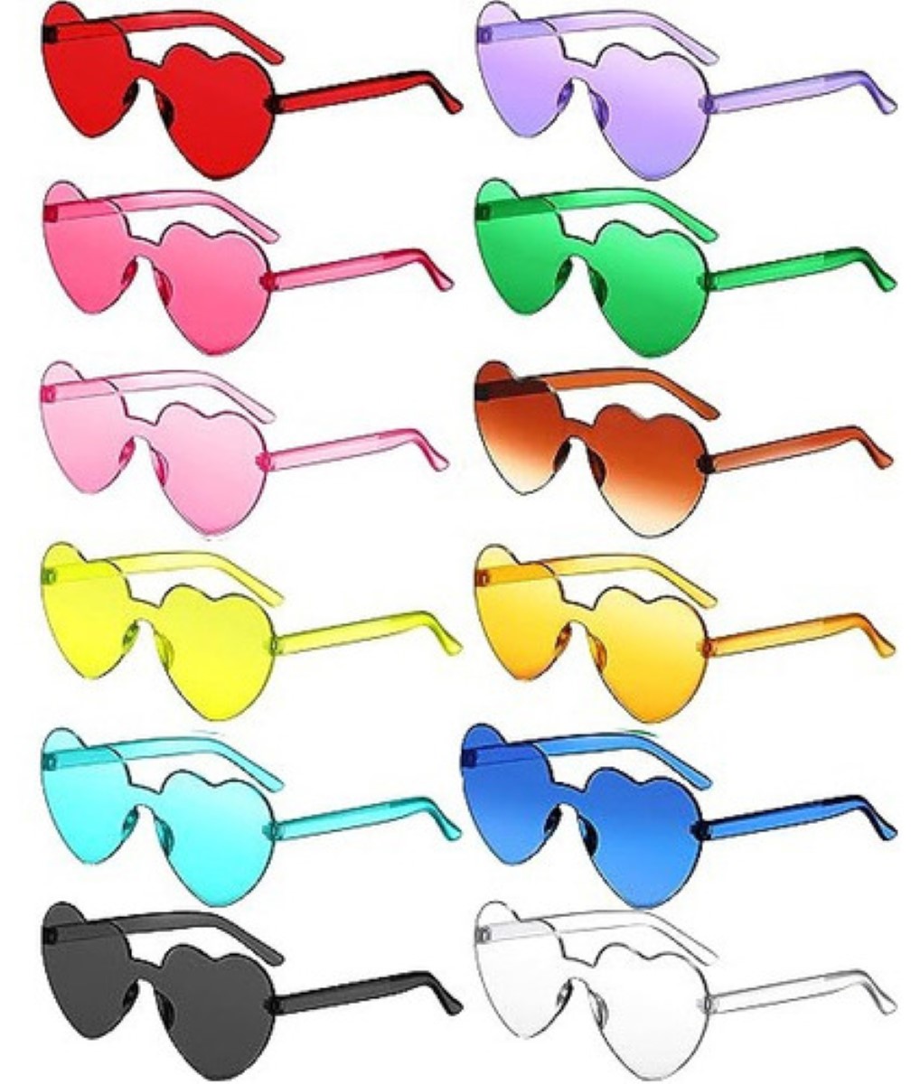 Lentes De Sol Corazón Accesorios Para Mujer 12 pcs COLORES