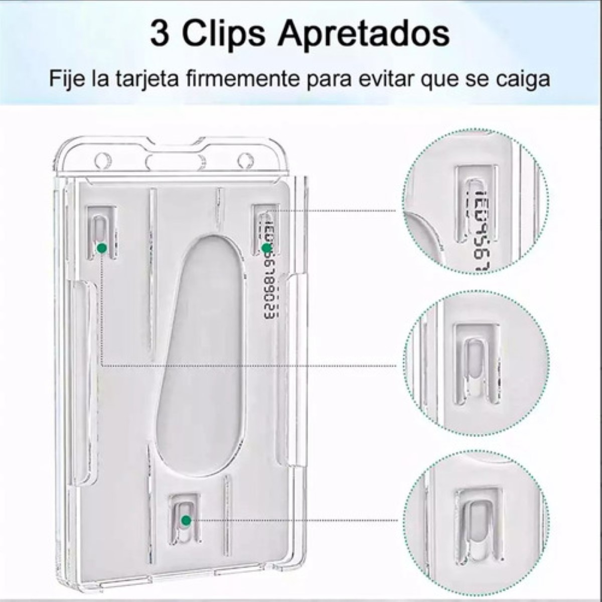 Yoyo Portagafete Porta Credenciales Lanyard Vertical 5 Pcs NEGRO/TRANSPARENTE