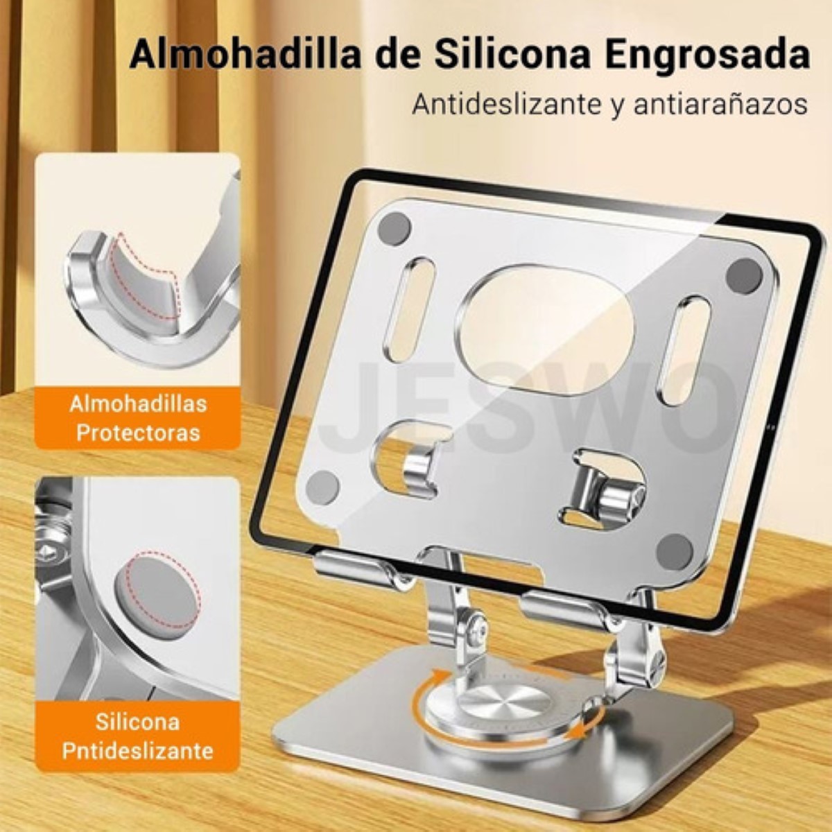 Base De Soporte Ajustable Plegable Giratorio 360 Para Tablet GRIS