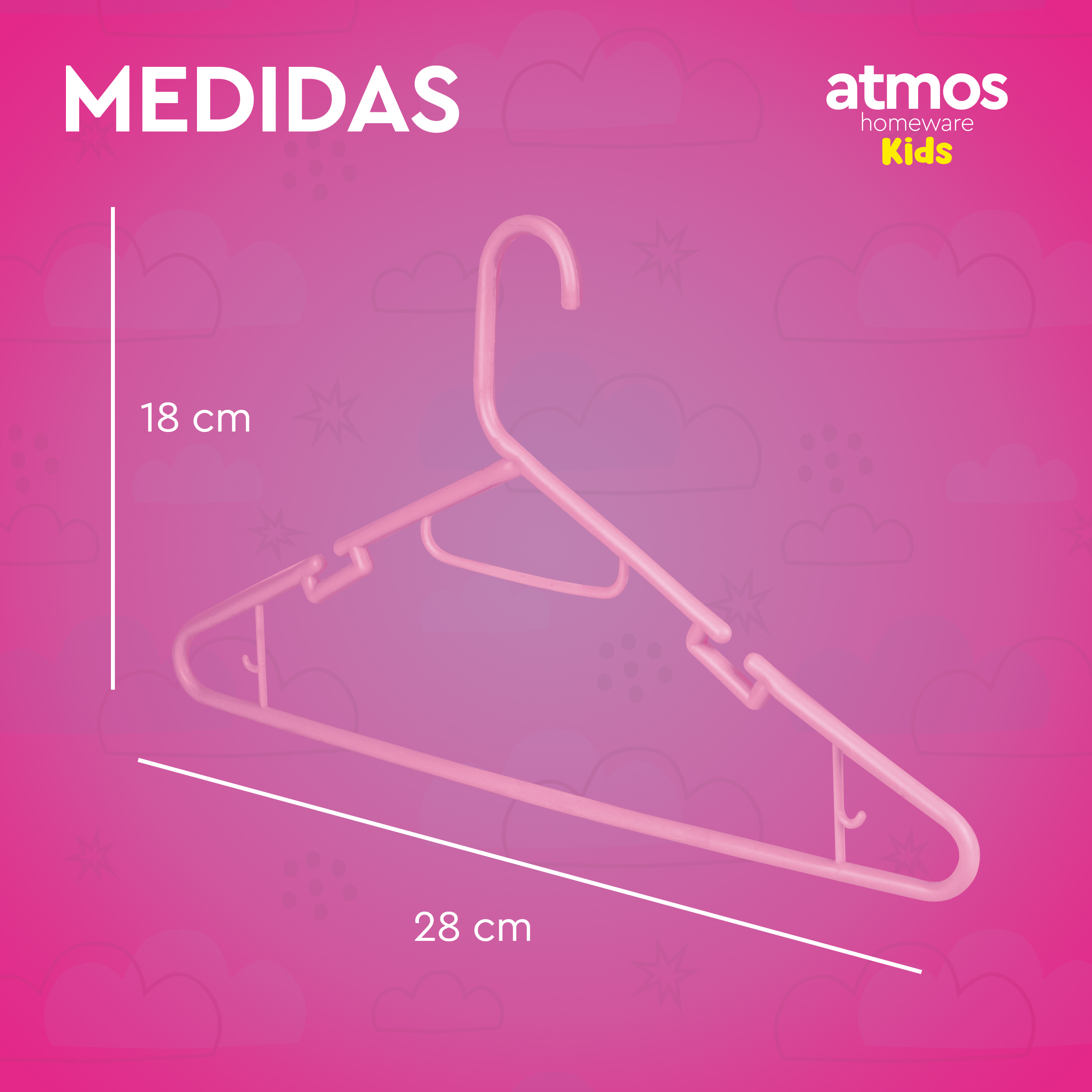 Ganchos para Ropa de Niños | Ganchos para Colgar Ropa de Niño, Niña y Bebé | Gruesos  y Duraderos | Paquete de 40 color Rosa 