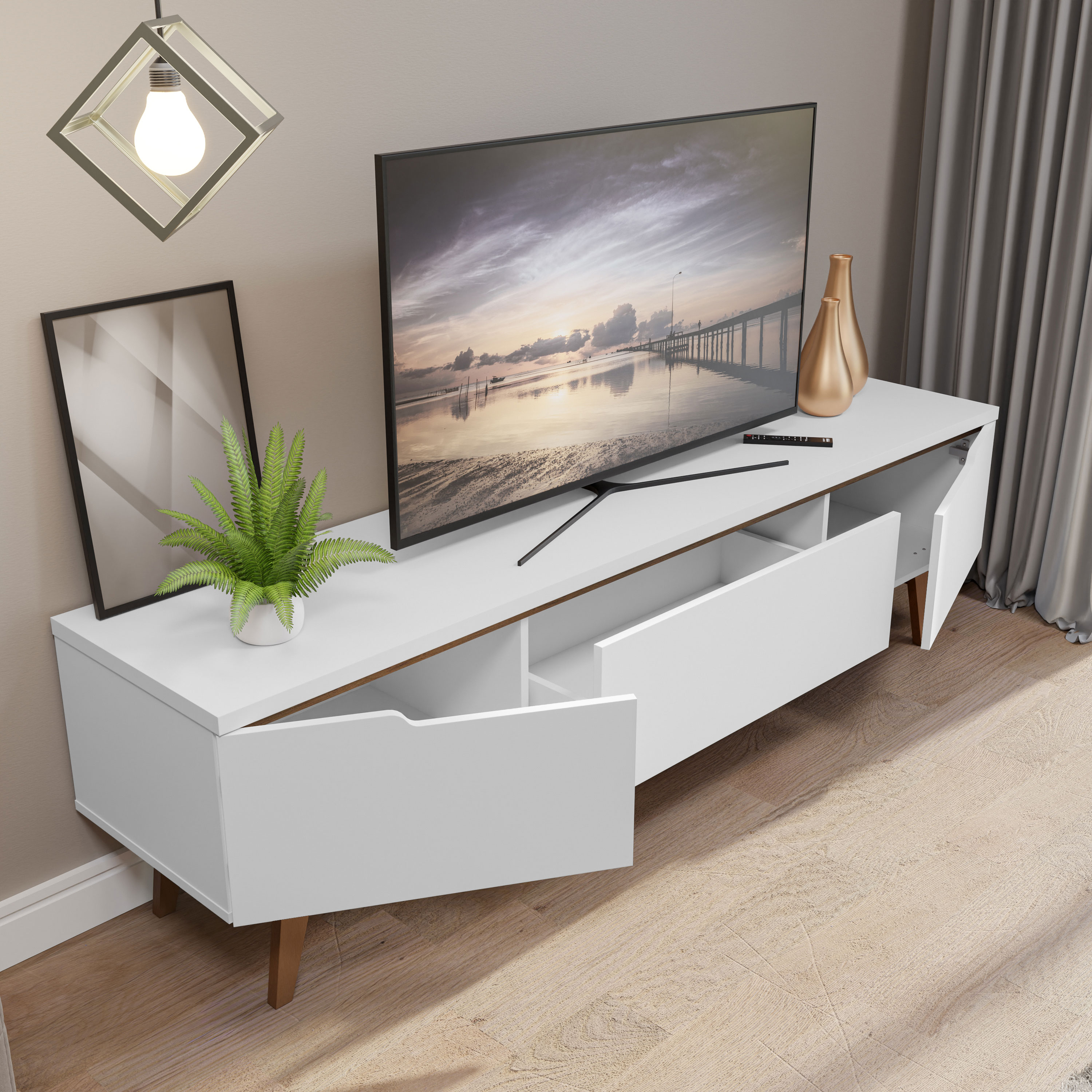Mueble Mesa Para Tv Rack Reims Madesa Hasta 75'' BB