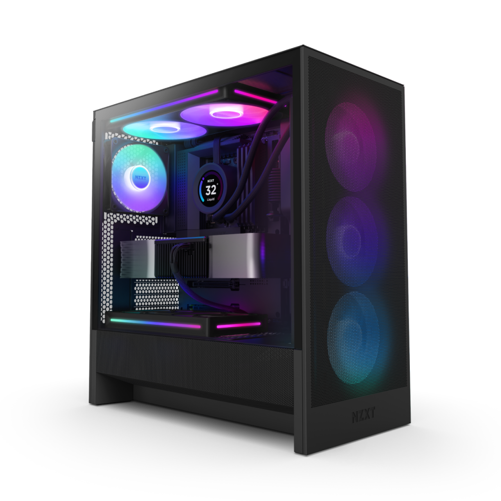  GABINETE NZXT H5 FLOW RGB EDITION NEGRO ATX S/FUENTE NEGRO