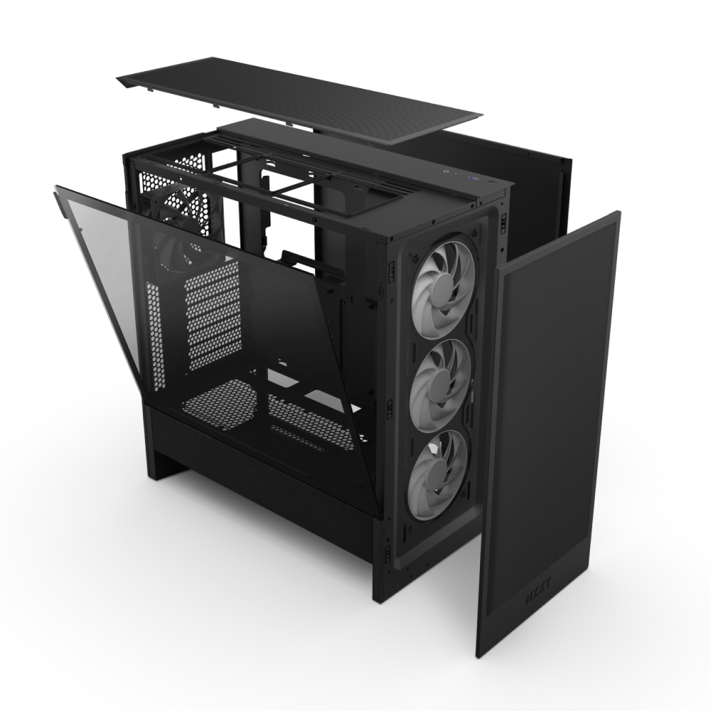  GABINETE NZXT H5 FLOW RGB EDITION NEGRO ATX S/FUENTE NEGRO