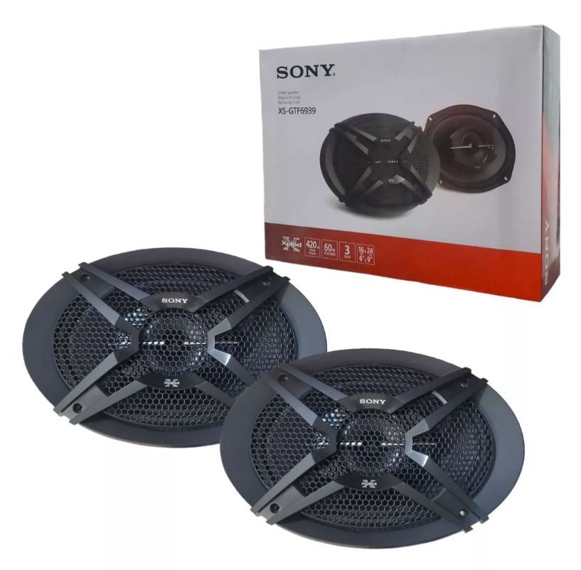 Par de altavoces Sony Xplod Triaxial 6x9 XS-GTF6939 420 W, color negro