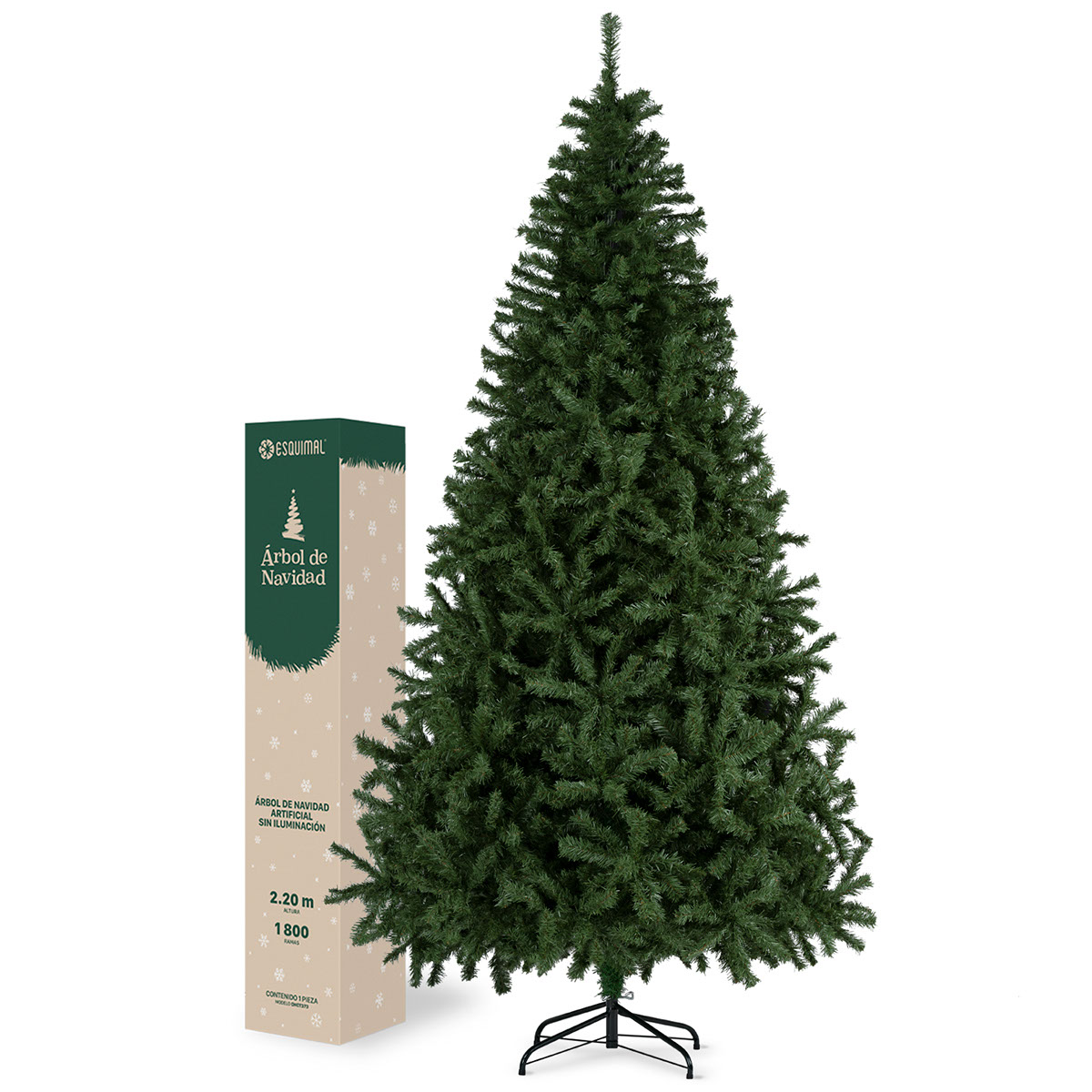Árbol de Navidad Artificial Pino Verde Oliva 2.2m - Verde olivo clásico para ESQUIMAL