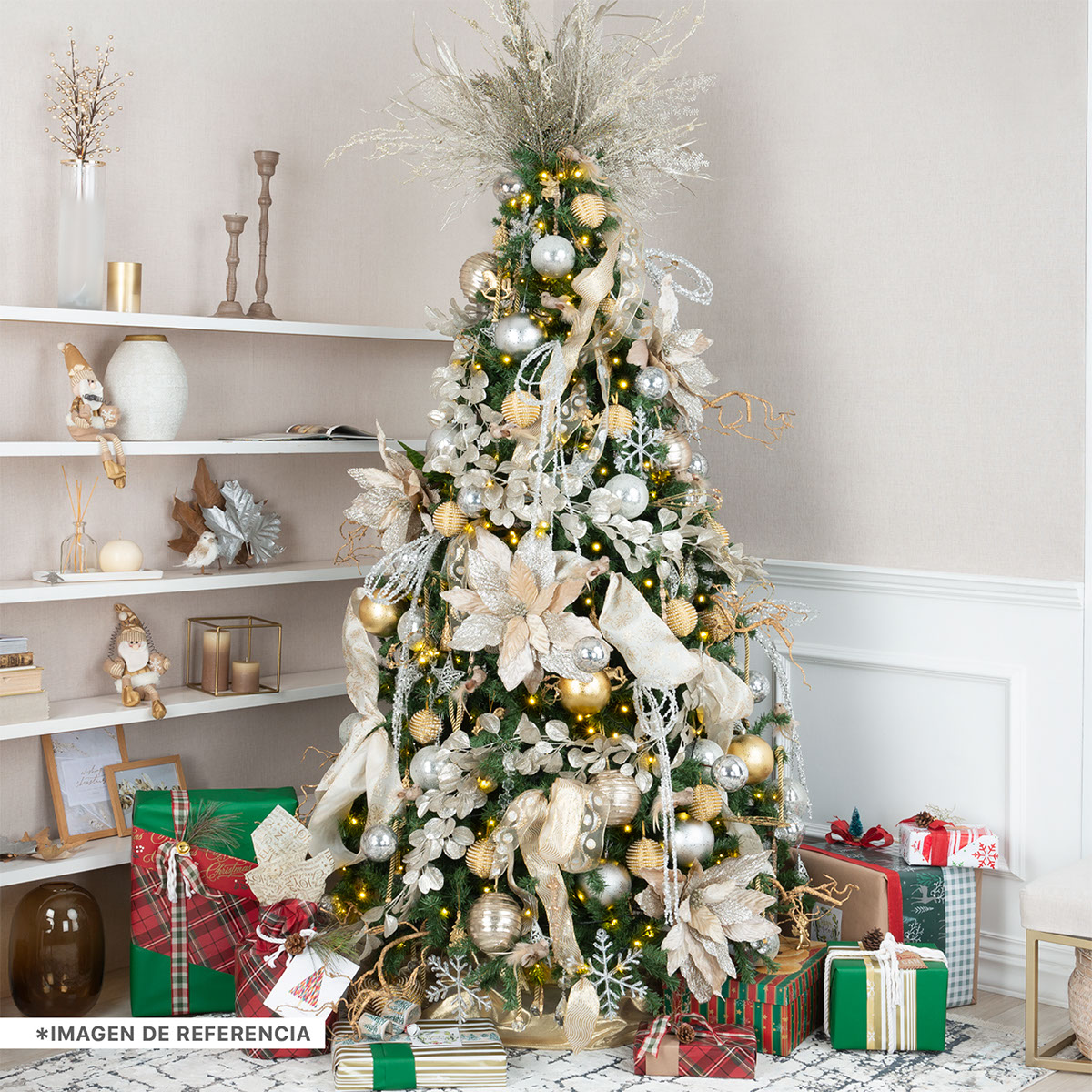 Árbol de Navidad Artificial Pino Verde Oliva 2.2m - Verde olivo clásico para ESQUIMAL