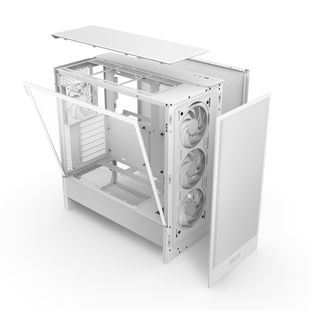 GABINETE NZXT H5 FLOW RGB EDITION BLANCO ATX S/FUENTE 