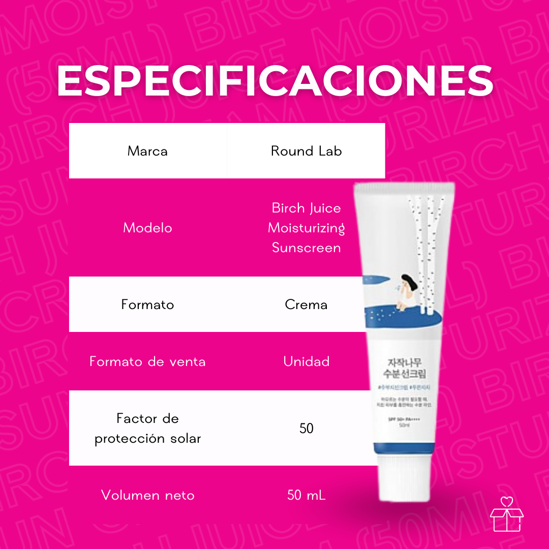 Round Lab Birch Juice Moisturizing Sunscreen Spf 50+ Pa