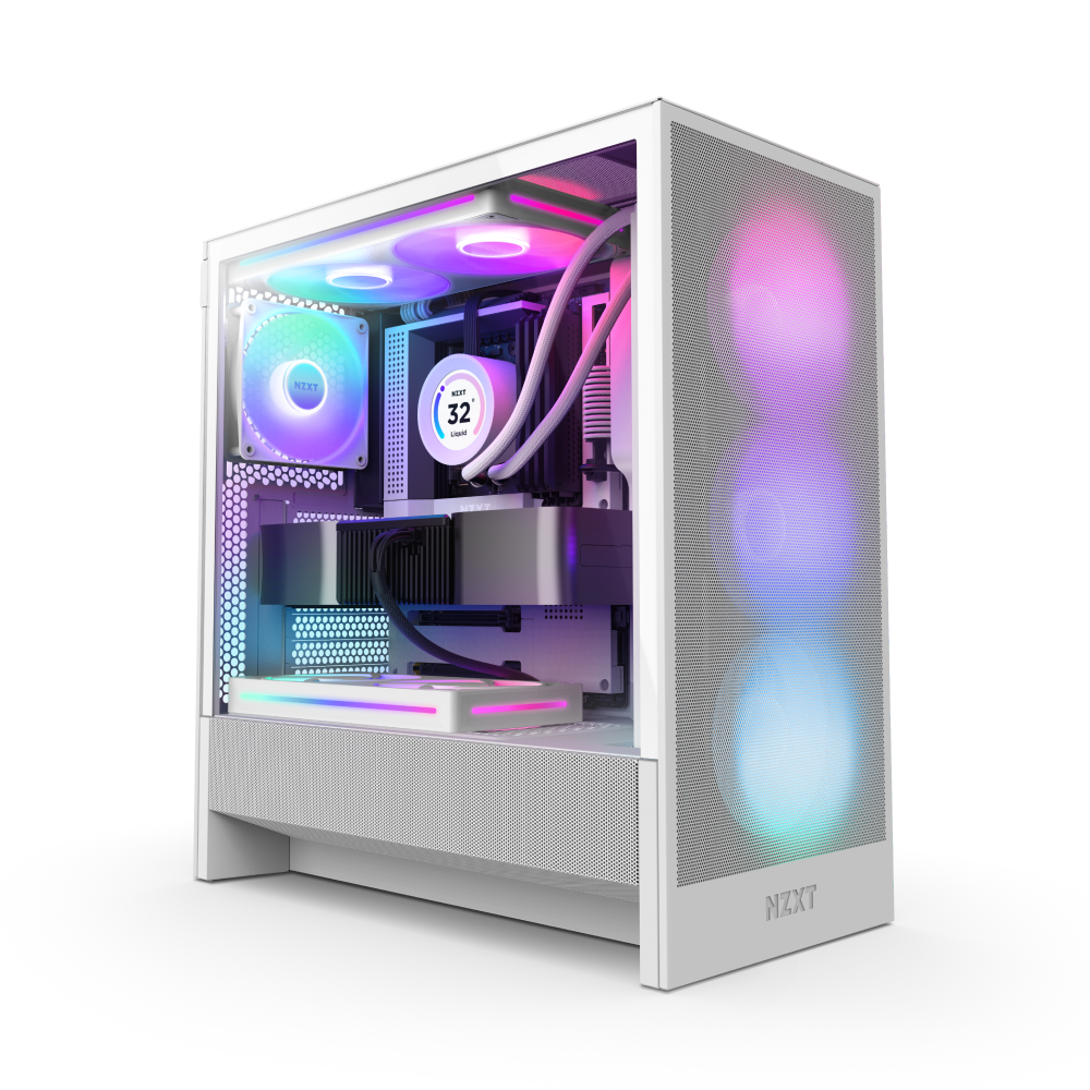 GABINETE NZXT H5 FLOW RGB EDITION BLANCO ATX S/FUENTE 
