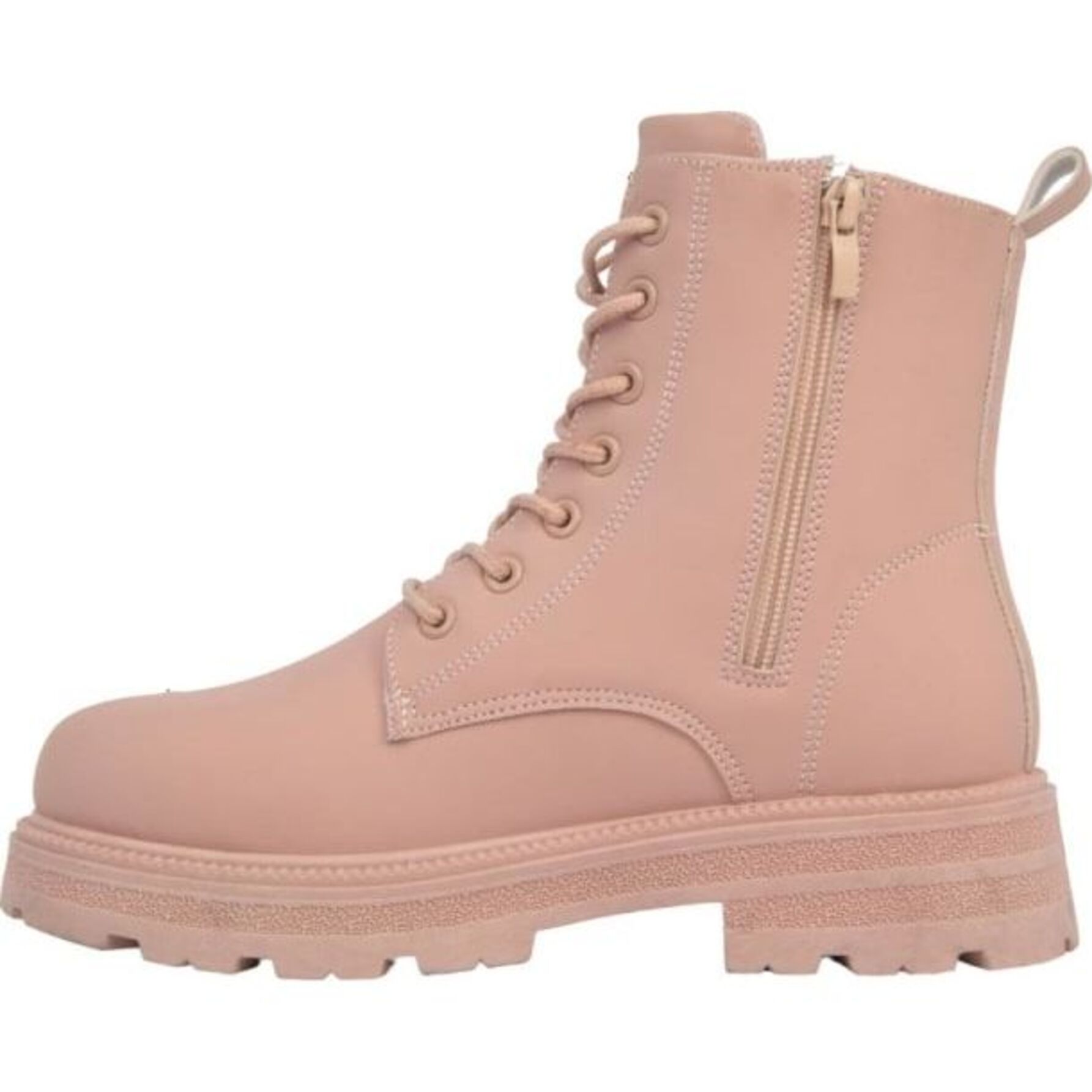 Bota para mujer, tipo militar, color rosa, acabado nobuck, marca HP C Po lo 1141223