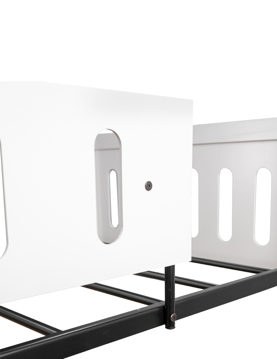 Cama Litera 2 Niveles Individual Individual Cherokee Con Cabecera, Color Blanco.